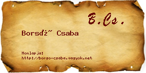 Borsó Csaba névjegykártya